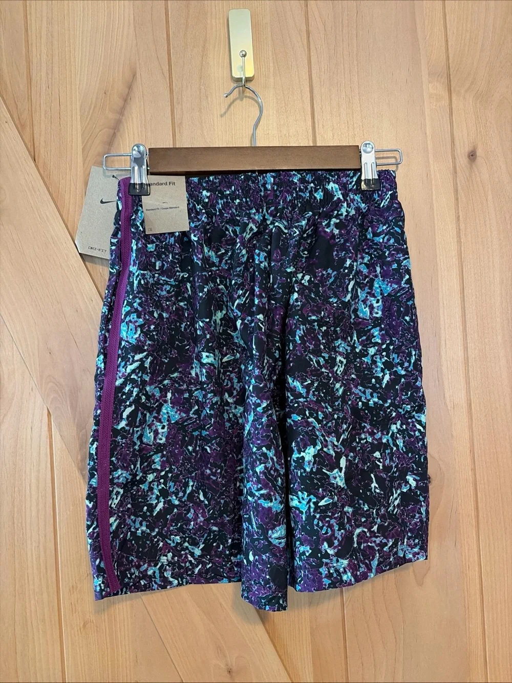NWT Nike Youth Dri-FIT Multi Printed Shorts Viotech Purple Splatter L Unisex